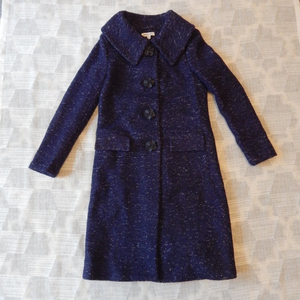 Emily and Fin Vivian Car Coat Boucle Navy XS NWT - Picture 4 of 13